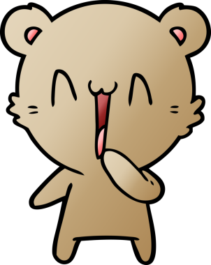 Bir insan tarafından çizilmiş mutlu ayı karikatürü