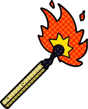 Bir insan tarafından çizilmiş karikatür yakma kibriti