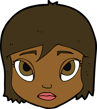 Bir insan tarafından çizilmiş bir kadın yüzü.