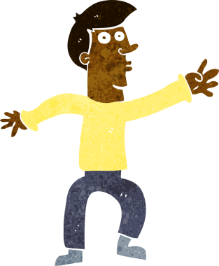 Bir insan tarafından çizilmiş bir çizgi film.