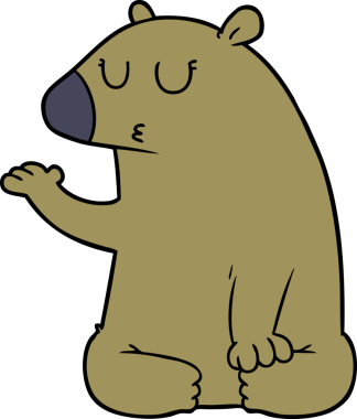 Bir insan tarafından çizilmiş bir çizgi film karakteri.