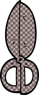 karikatür kapalı makas bir insan tarafından çizildi