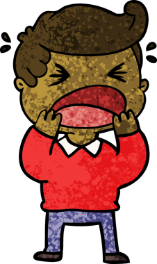 Bir insan tarafından çizilmiş bağıran adam çizgi filmi.