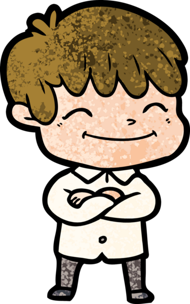 Bir insan tarafından çizilmiş mutlu çocuk çizgi filmi.