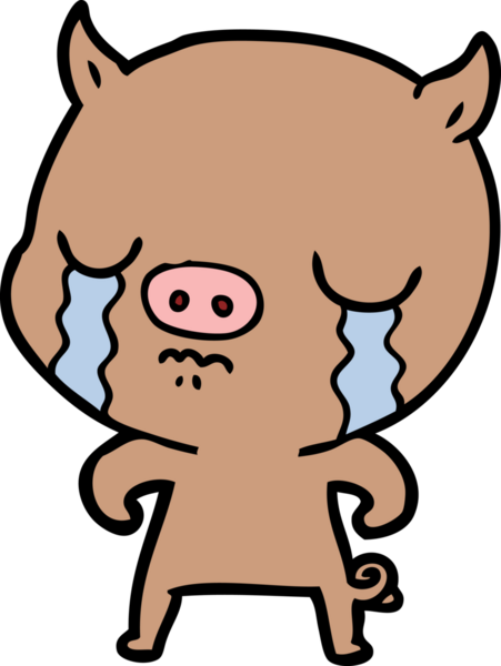 Bir insan tarafından çizilmiş domuz ağlaması.