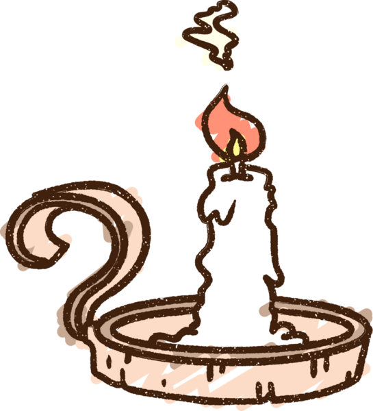 Bir insan tarafından çizilmiş mum lambası tebeşiri.