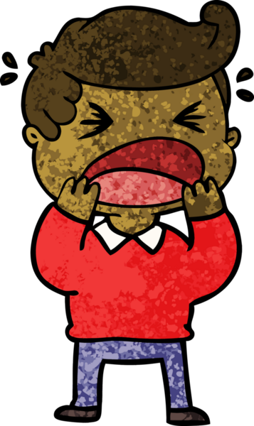 Bir insan tarafından çizilmiş bağıran adam çizgi filmi.