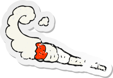 Bir insan tarafından çizilmiş marihuana karikatürünün gerilimli yapıştırması.