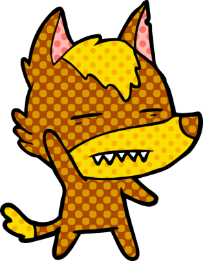 Bir insan tarafından çizilmiş tilki çizgi film karakteri