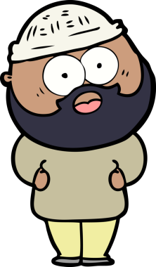 Çizgi film bir insan tarafından çizilmiş sakallı adamı şaşırttı