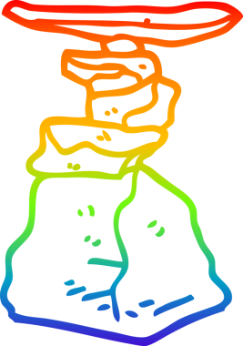 gökkuşağı gradyan çizgi çizimi bir insan tarafından çizilmiş taşlar