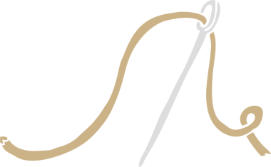 Bir insan tarafından çizilmiş düz renk çizim iğnesi ve iplik