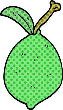 Bir insan tarafından çizilmiş karalama kireç meyvesi.