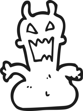 Bir insan tarafından çizilmiş siyah beyaz çizgi film küçük uzaylı.