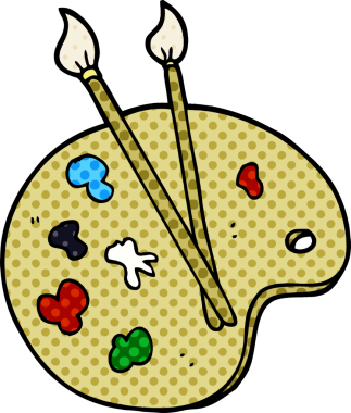 bir insan tarafından çizilmiş karalama sanatçısı paleti