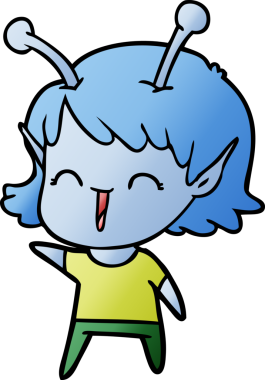 Bir insan tarafından çizilmiş uzaylı kız.