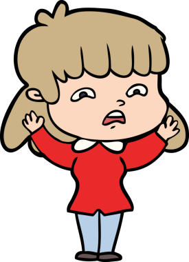 Bir insan tarafından çizilmiş endişeli bir karikatür.