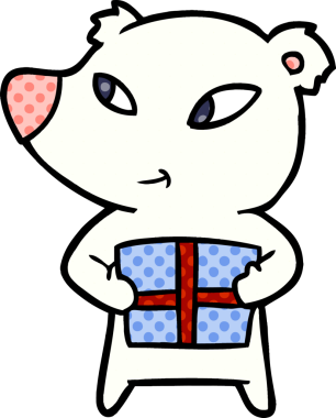 Bir insan tarafından çizilmiş şirin bir kutup ayısı.