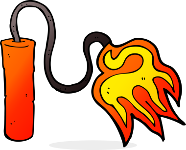 bir insan tarafından çizilmiş karikatür dinamiti.