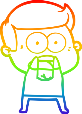 gökkuşağı gradyanı çizimi bir insan tarafından çizilmiş şok bir adam