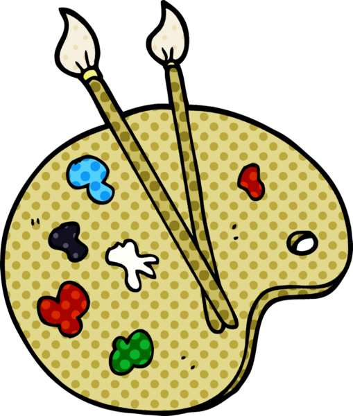 bir insan tarafından çizilmiş karalama sanatçısı paleti