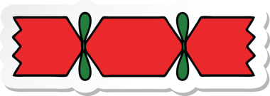 Bir insan tarafından çizilmiş şirin bir noel krakerinin çıkartması.