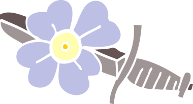 Bir insan tarafından çizilmiş karalama dövme hançeri sembolü.