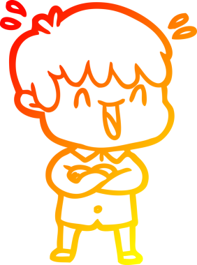 Bir insan tarafından çizilmiş gülen bir çizgi film karakteri çizimi