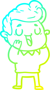 Bir insan tarafından çizilmiş mutlu bir çizgi film karakteri çizimi.