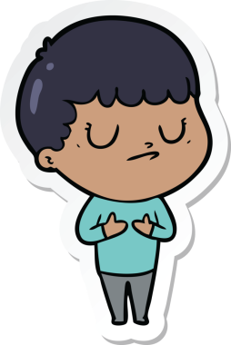 Bir insan tarafından çizilmiş huysuz bir çocuğun çıkartması.