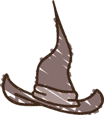 Bir insan tarafından çizilen Cadı Şapkası Tebeşiri