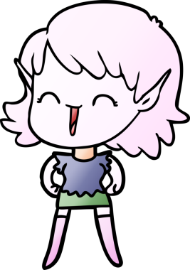 Bir insan tarafından çizilmiş bir elf kızı.