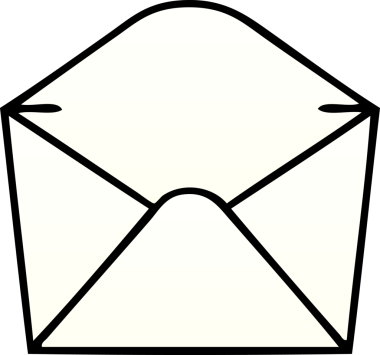 bir insan tarafından çizilmiş gölgelenmiş garip karikatür zarfı