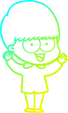 Bir insan tarafından çizilmiş mutlu çizgi film çocuğu çizimi.