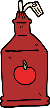 Bir insan tarafından çizilmiş karalama domates ketçapı