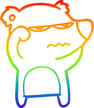 Bir insan tarafından çizilmiş kızgın bir ayı kutup karikatürü çizimi.