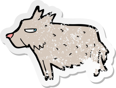 Bir insan tarafından çizilmiş bir karikatür teriyerinin gerilimli çıkartması.