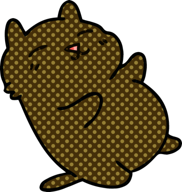 Bir insan tarafından çizilmiş çizgi roman tarzı tuhaf bir kedi.