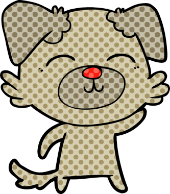 Bir insan tarafından çizilmiş çizgi film köpeği.