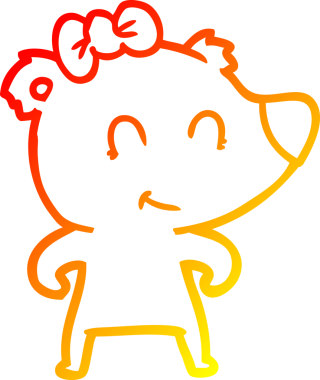 Bir insan tarafından çizilmiş dişi ayı karikatürü.