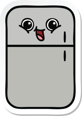 Bir insan tarafından çizilmiş şirin bir buzdolabı etiketi.