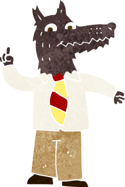 Bir insan tarafından çizilmiş bir fikri olan çizgi film iş kurdu.