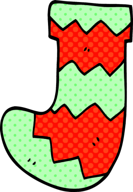 Bir insan tarafından çizilmiş karalama Noel çorabı.