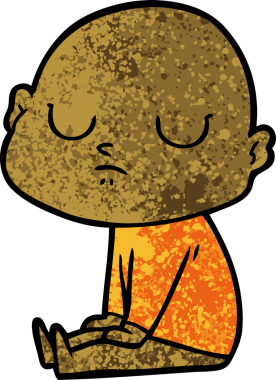 bir insan tarafından çizilmiş kel bir adam.