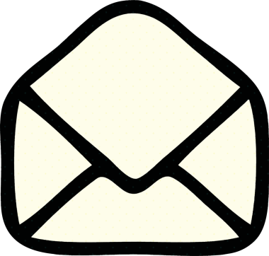 Bir insan tarafından çizilmiş kağıt bir zarfın çizgi roman tarzı karikatürü