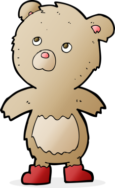 Bir insan tarafından çizilmiş oyuncak ayı.