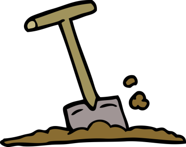 Bir insan tarafından çizilmiş karalama küreği.