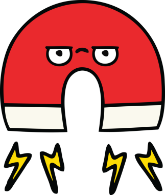 Bir insan tarafından çizilmiş şirin bir mıknatıs karikatürü