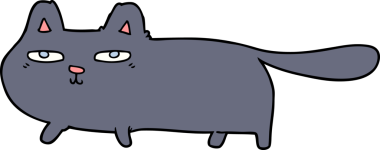 Bir insan tarafından çizilmiş sinsi bir kedi.