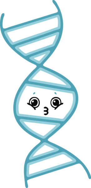 Bir insan tarafından çizilmiş bir DNA ipliğinin düz renk retro karikatürü